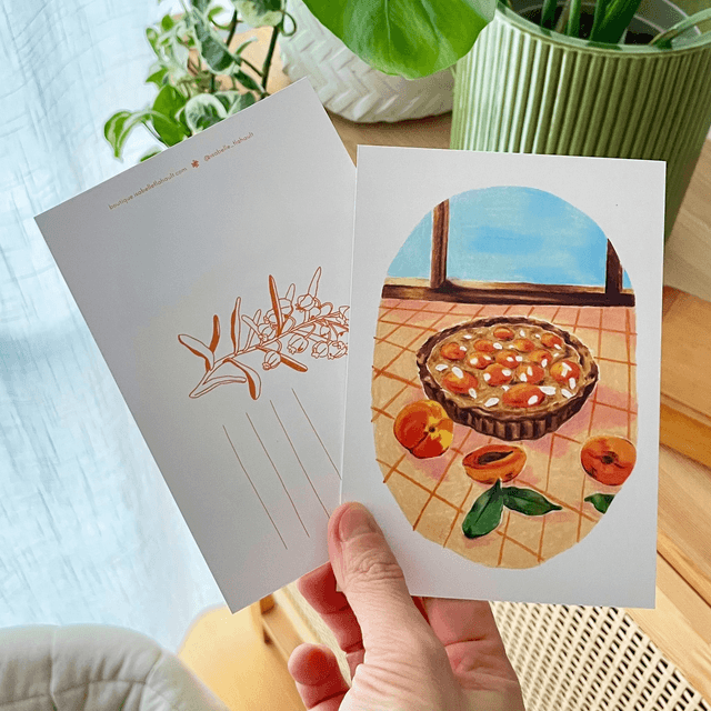💌 Carte postale - Tarte aux abricots